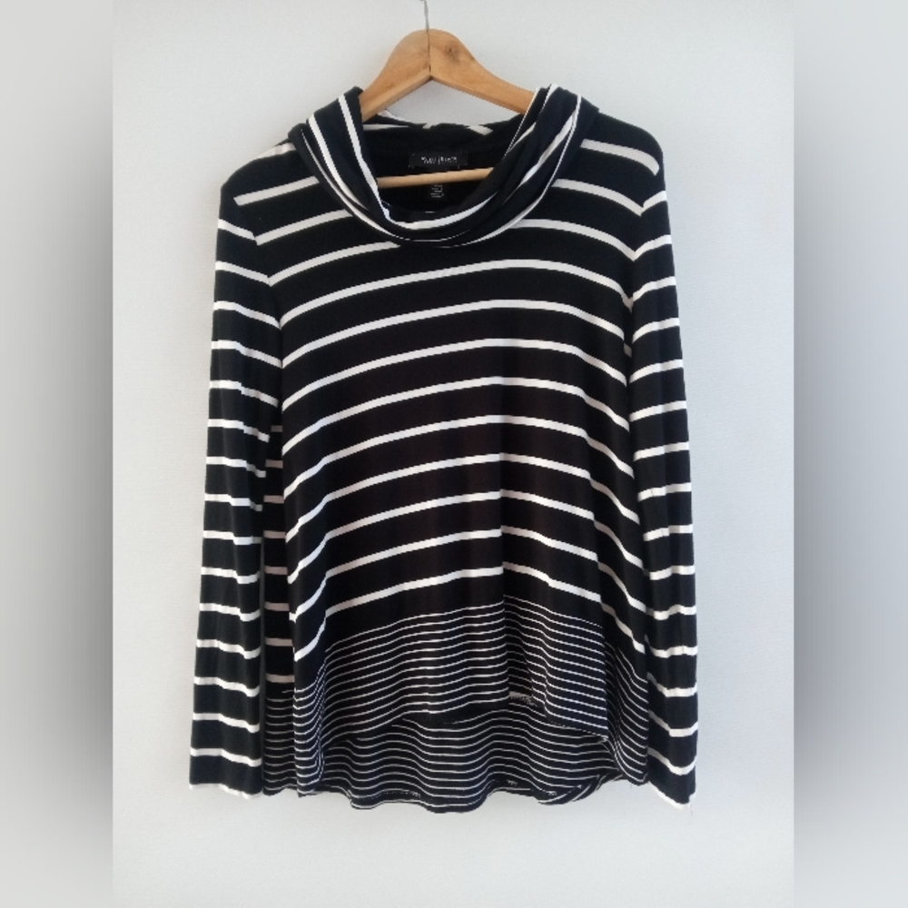 White House Black Market Striped Cowl Neck Sweater Size Medium